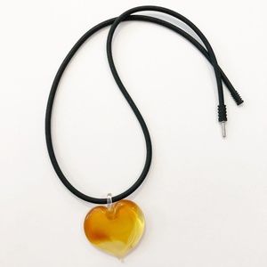 Murano handblown glass heart necklace
